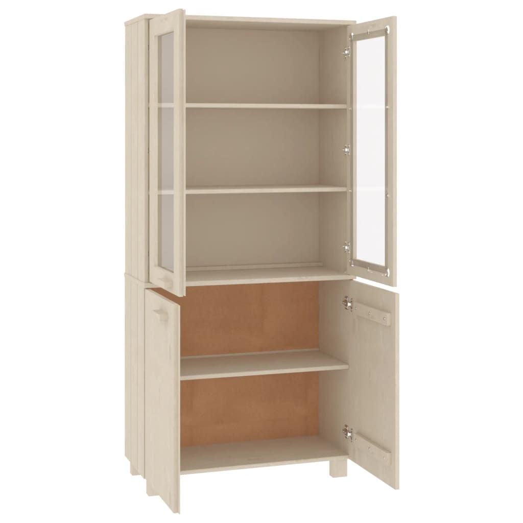 Hoge kast HAMAR massief grenenhout honingbruin is nu te koop bij PeponiXL, paradijselijk wonen!