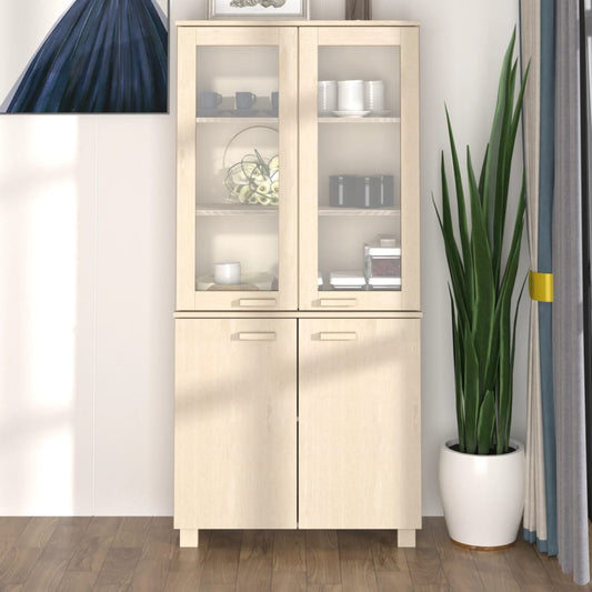 Hoge kast HAMAR massief grenenhout honingbruin is nu te koop bij PeponiXL, paradijselijk wonen!