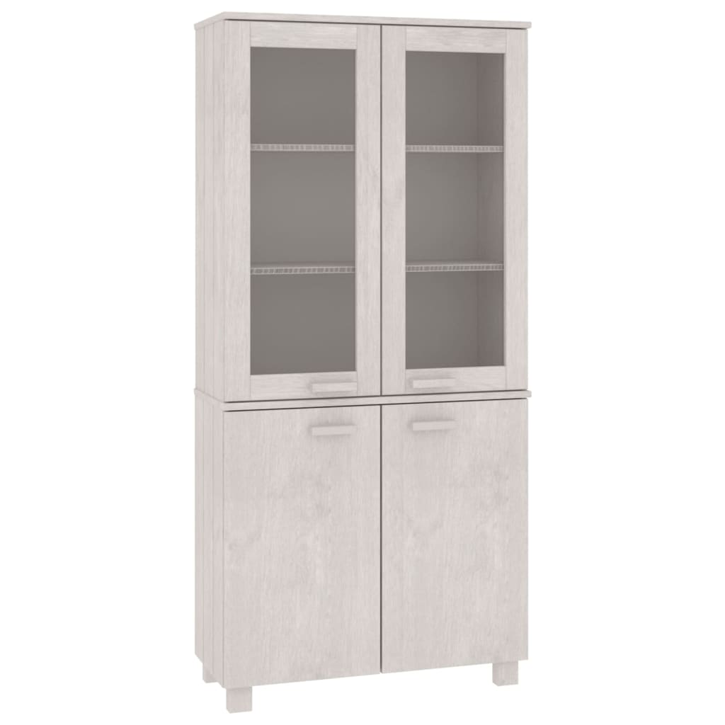 Hoge kast HAMAR massief grenenhout wit is nu te koop bij PeponiXL, paradijselijk wonen!