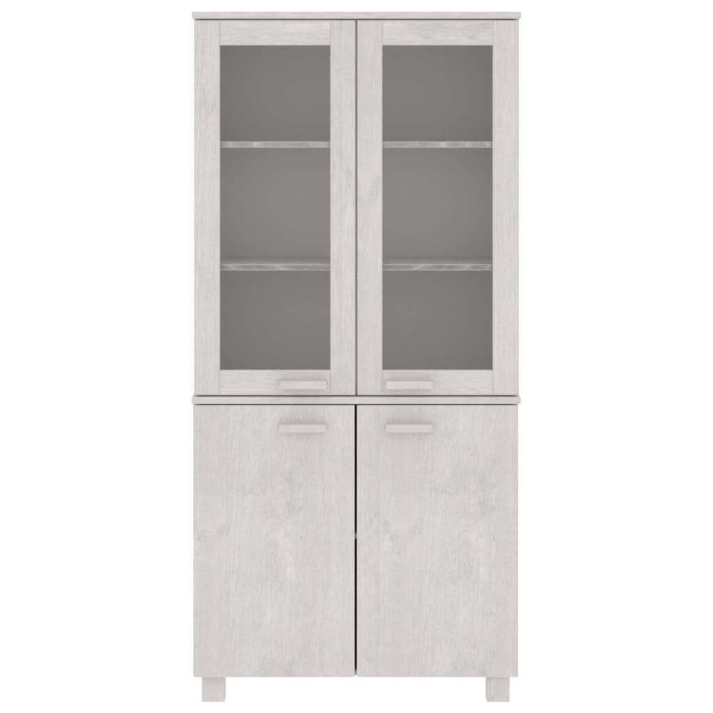 Hoge kast HAMAR massief grenenhout wit is nu te koop bij PeponiXL, paradijselijk wonen!