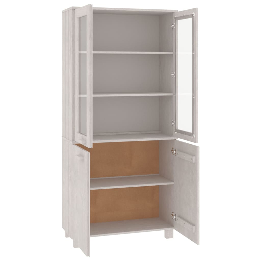 Hoge kast HAMAR massief grenenhout wit is nu te koop bij PeponiXL, paradijselijk wonen!