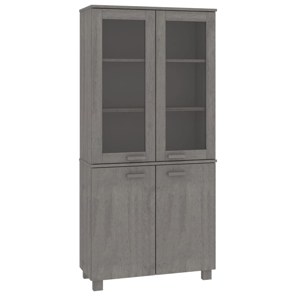 Hoge kast HAMAR massief grenenhout lichtgrijs is nu te koop bij PeponiXL, paradijselijk wonen!