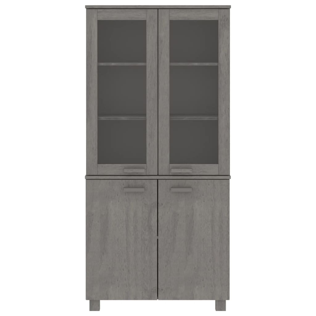 Hoge kast HAMAR massief grenenhout lichtgrijs is nu te koop bij PeponiXL, paradijselijk wonen!