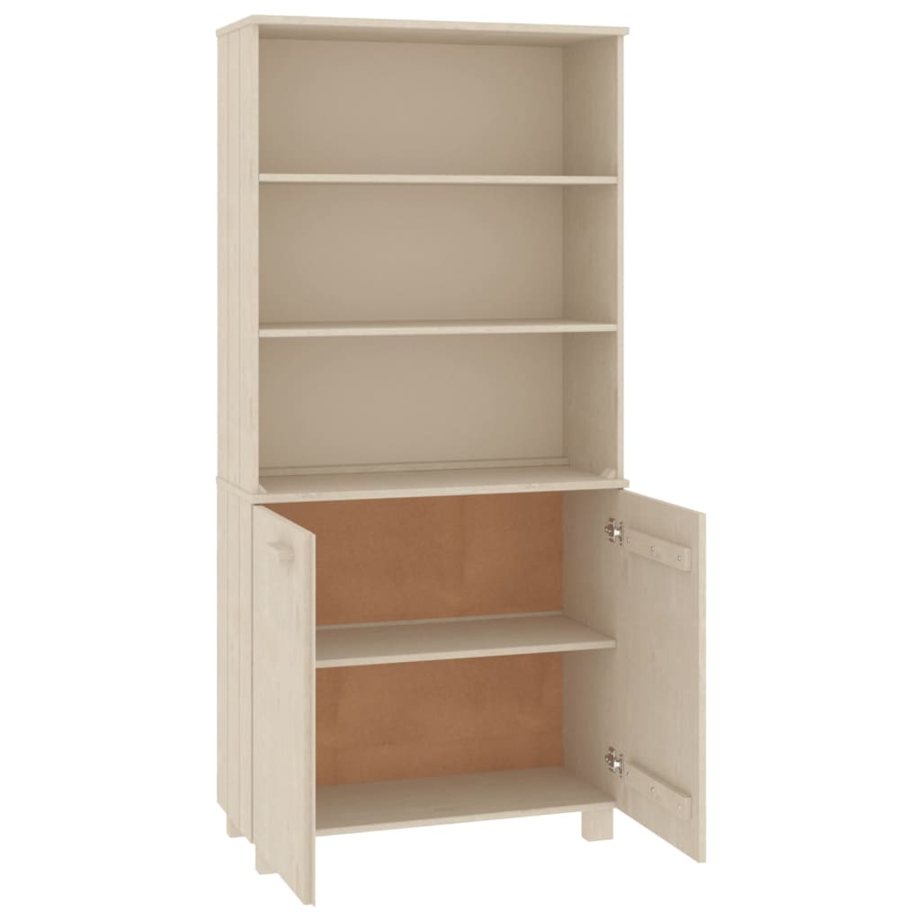 Hoge kast HAMAR massief grenenhout honingbruin is nu te koop bij PeponiXL, paradijselijk wonen!
