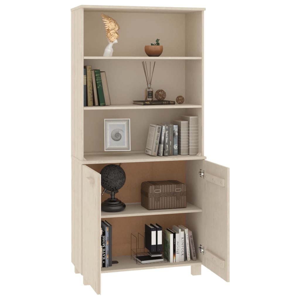 Hoge kast HAMAR massief grenenhout honingbruin is nu te koop bij PeponiXL, paradijselijk wonen!