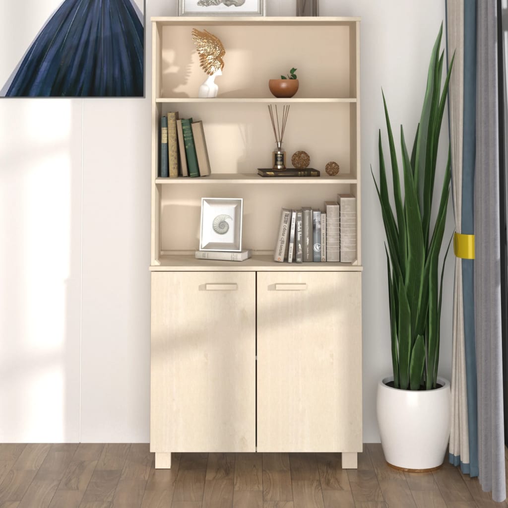 Hoge kast HAMAR massief grenenhout honingbruin is nu te koop bij PeponiXL, paradijselijk wonen!