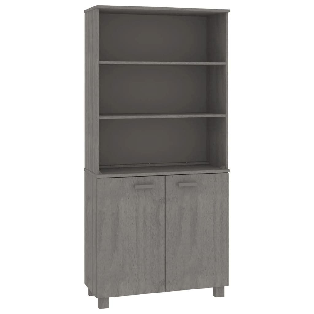Hoge kast HAMAR massief grenenhout lichtgrijs is nu te koop bij PeponiXL, paradijselijk wonen!