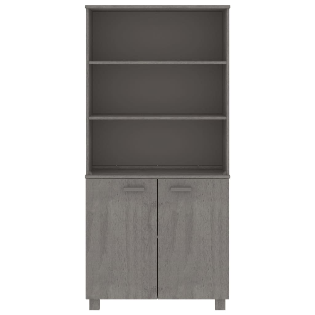 Hoge kast HAMAR massief grenenhout lichtgrijs is nu te koop bij PeponiXL, paradijselijk wonen!