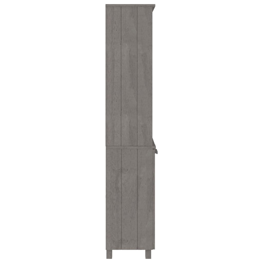 Hoge kast HAMAR massief grenenhout lichtgrijs is nu te koop bij PeponiXL, paradijselijk wonen!