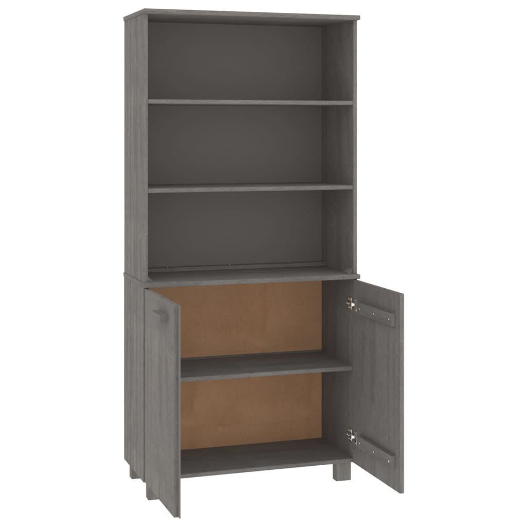 Hoge kast HAMAR massief grenenhout lichtgrijs is nu te koop bij PeponiXL, paradijselijk wonen!