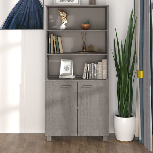 Hoge kast HAMAR massief grenenhout lichtgrijs is nu te koop bij PeponiXL, paradijselijk wonen!