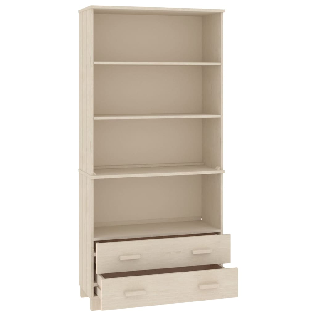 Hoge kast HAMAR massief grenenhout honingbruin is nu te koop bij PeponiXL, paradijselijk wonen!