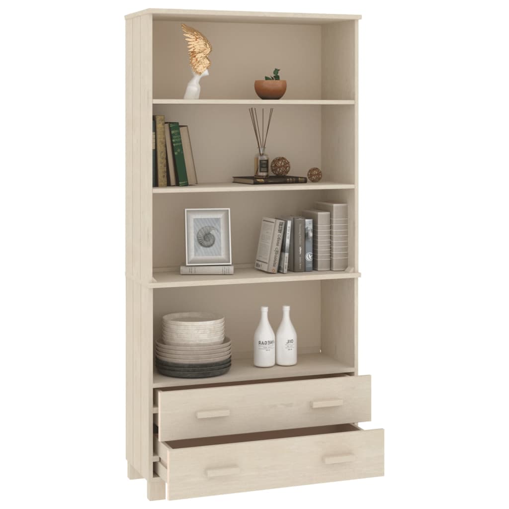 Hoge kast HAMAR massief grenenhout honingbruin is nu te koop bij PeponiXL, paradijselijk wonen!