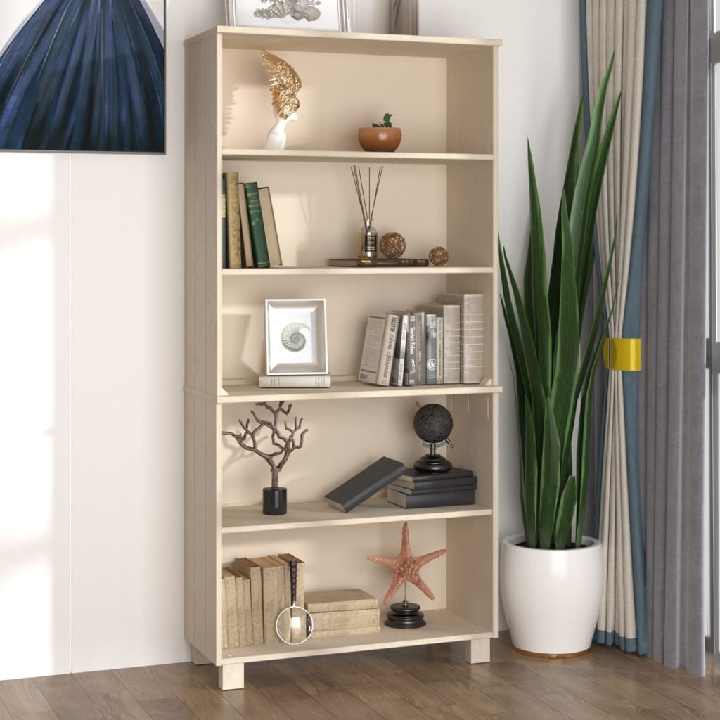 Hoge kast HAMAR massief grenenhout honingbruin is nu te koop bij PeponiXL, paradijselijk wonen!