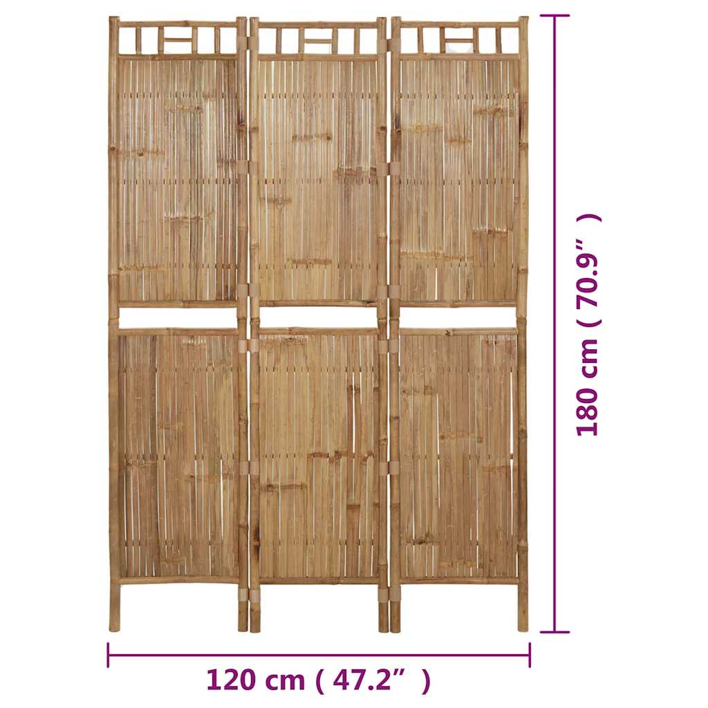 Kamerscherm met 3 panelen 120x180 cm bamboe is nu te koop bij PeponiXL, paradijselijk wonen!