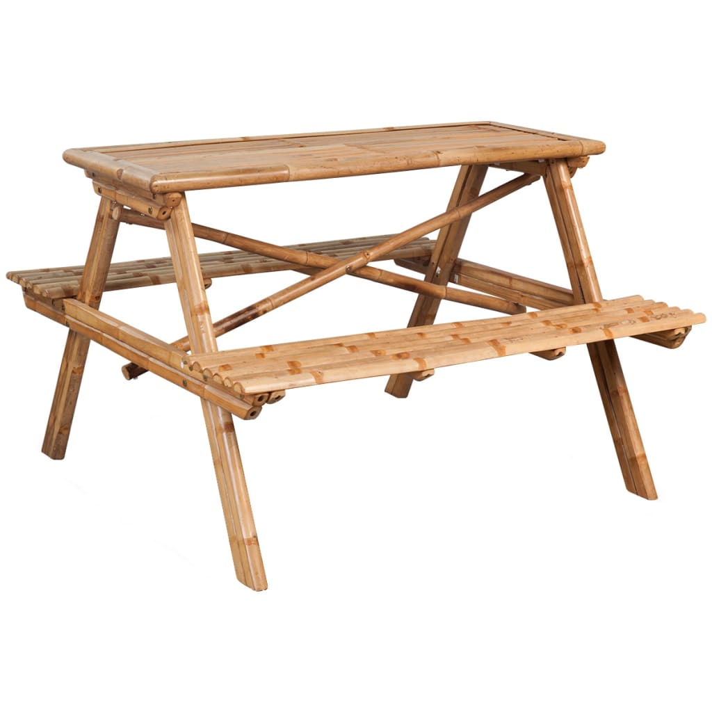Picknicktafel 115x115x81 cm bamboe is nu te koop bij PeponiXL, paradijselijk wonen!