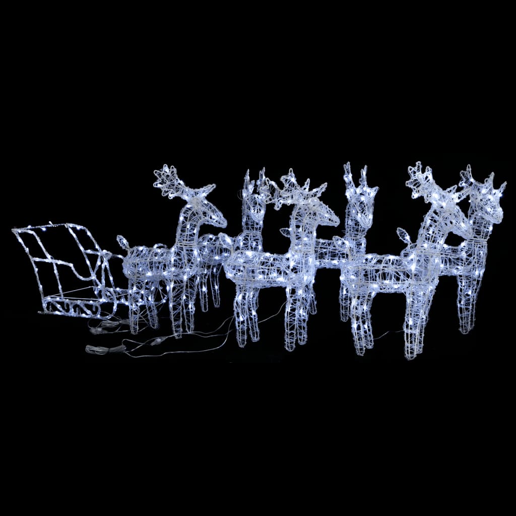Kerstversiering rendieren en slee 320 LED's acryl is nu te koop bij PeponiXL, paradijselijk wonen!