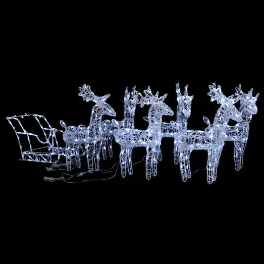 Kerstversiering rendieren en slee 320 LED's acryl is nu te koop bij PeponiXL, paradijselijk wonen!