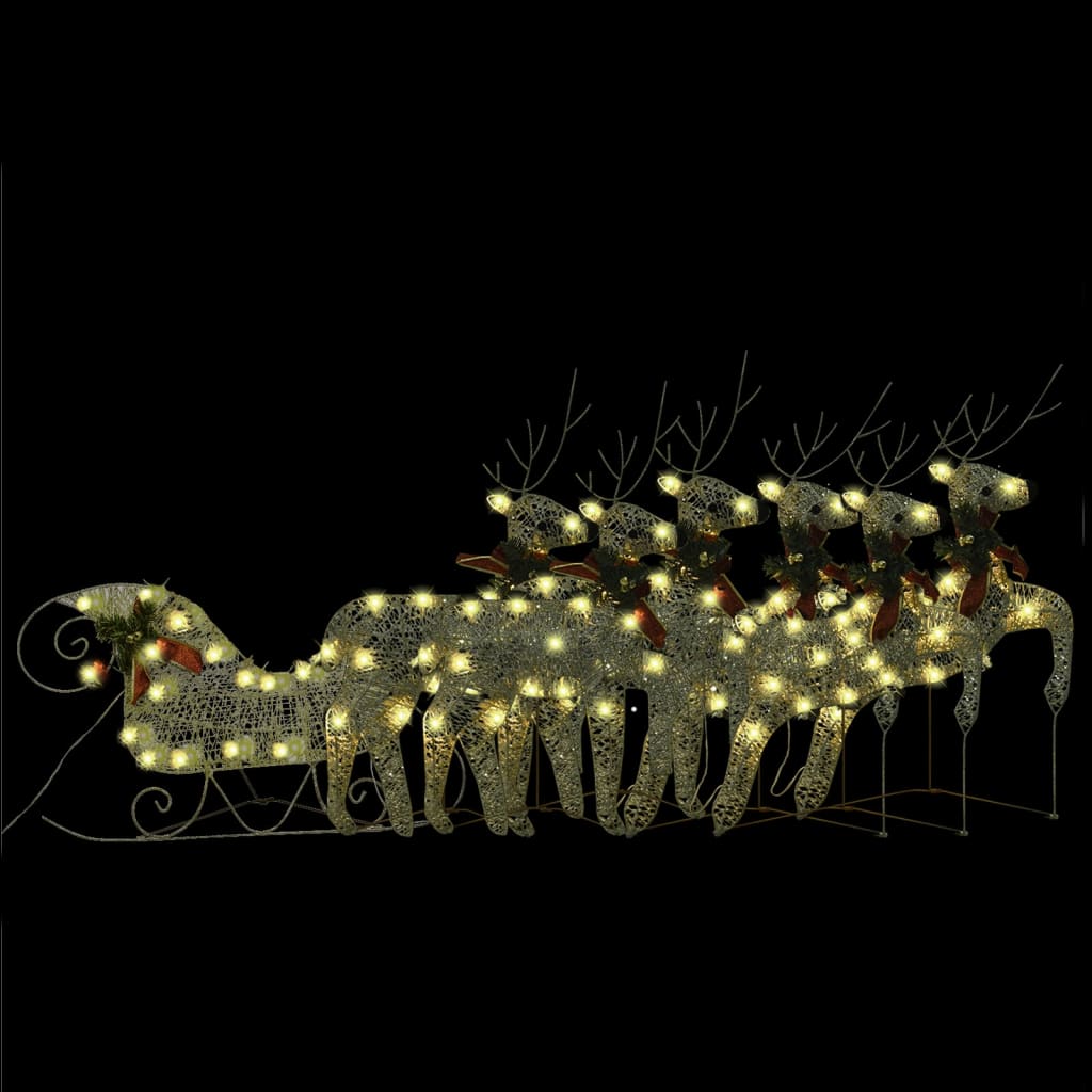 Buitenkerstversiering rendieren en slee 140 LED's goudkleurig is nu te koop bij PeponiXL, paradijselijk wonen!