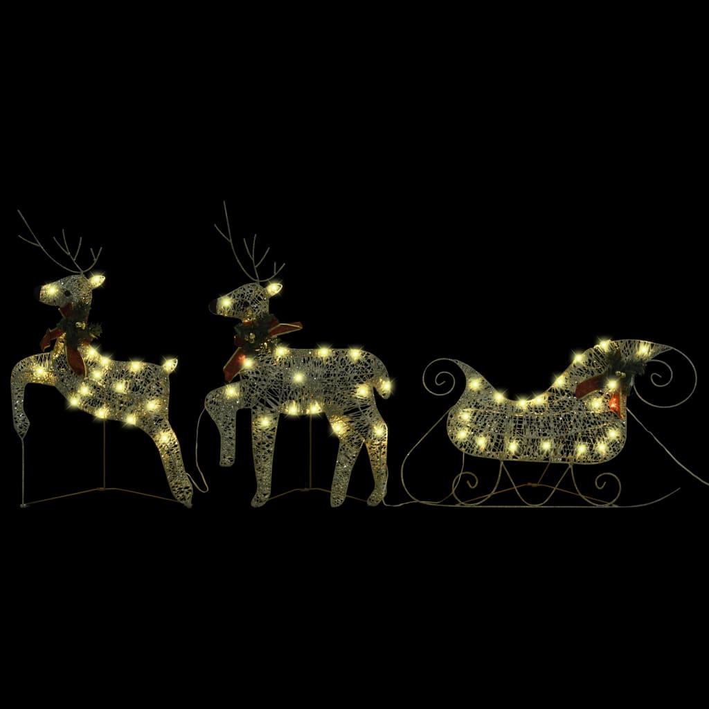Buitenkerstversiering rendieren en slee 140 LED's goudkleurig is nu te koop bij PeponiXL, paradijselijk wonen!