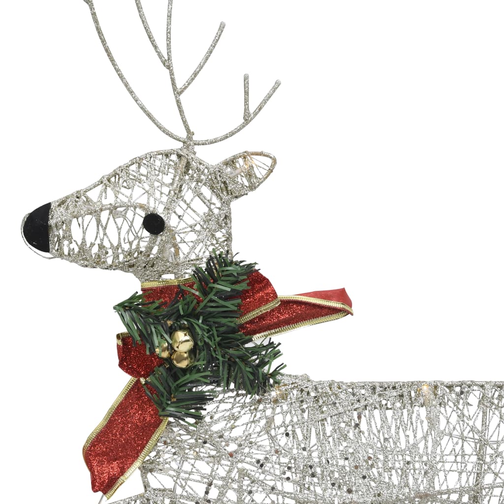 Buitenkerstversiering rendieren en slee 140 LED's goudkleurig is nu te koop bij PeponiXL, paradijselijk wonen!