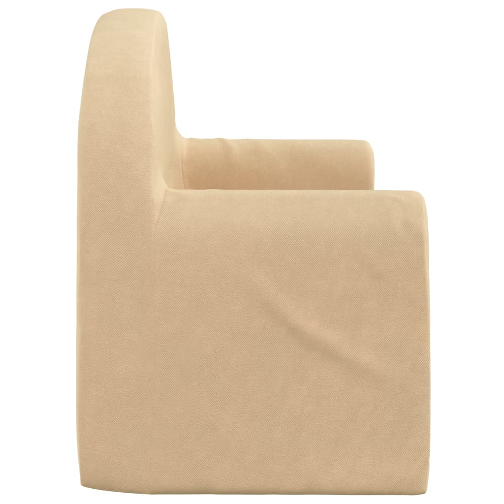 Kinderslaapbank 2-zits zacht pluche crèmekleurig is nu te koop bij PeponiXL, paradijselijk wonen!