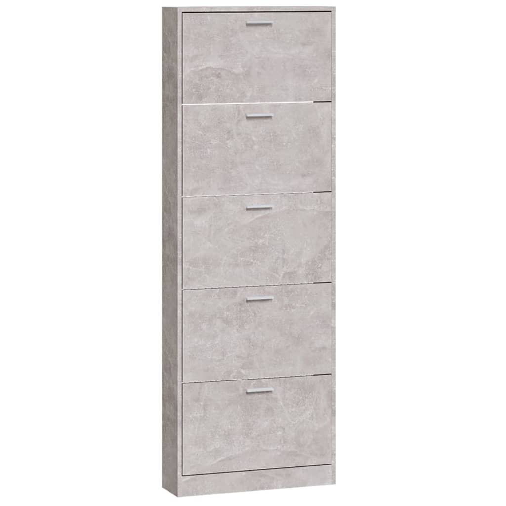 Schoenenkast 59x17x169 cm bewerkt hout betongrijs is nu te koop bij PeponiXL, paradijselijk wonen!