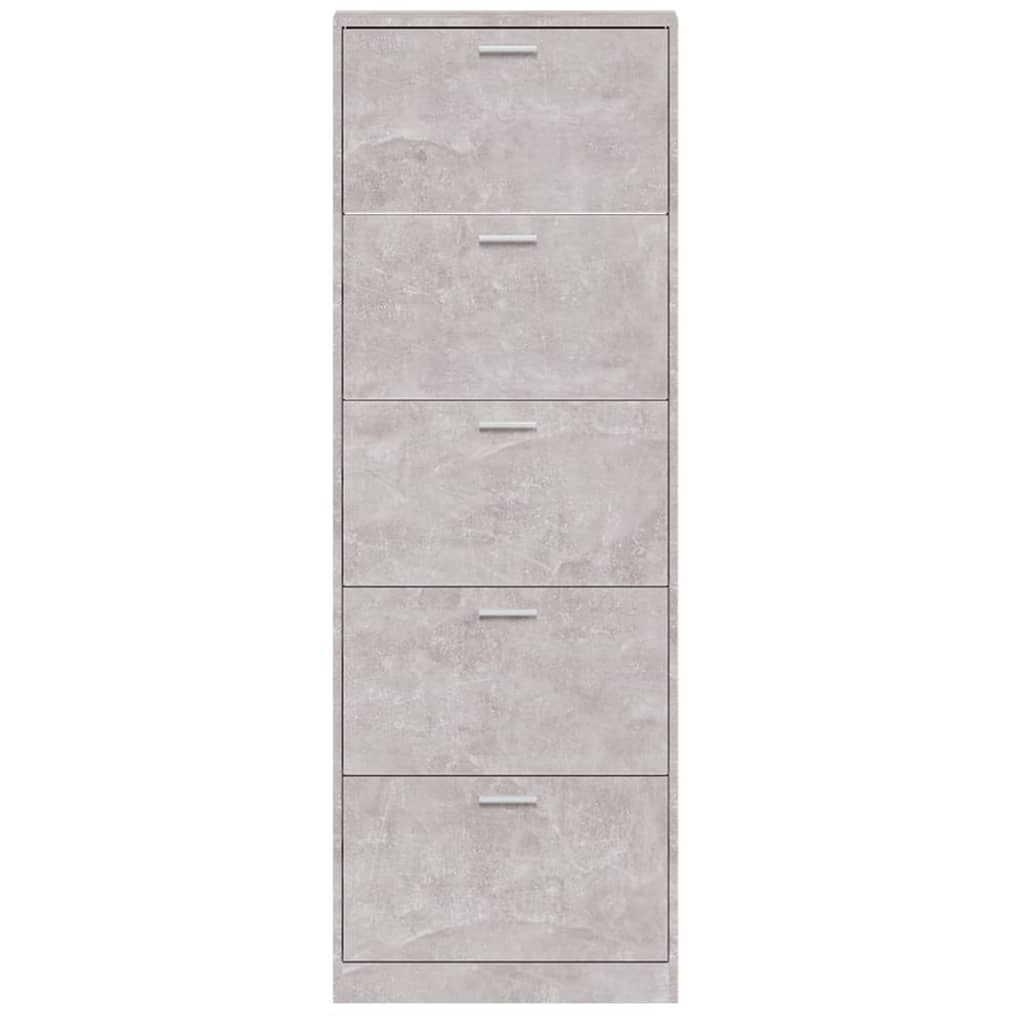 Schoenenkast 59x17x169 cm bewerkt hout betongrijs is nu te koop bij PeponiXL, paradijselijk wonen!