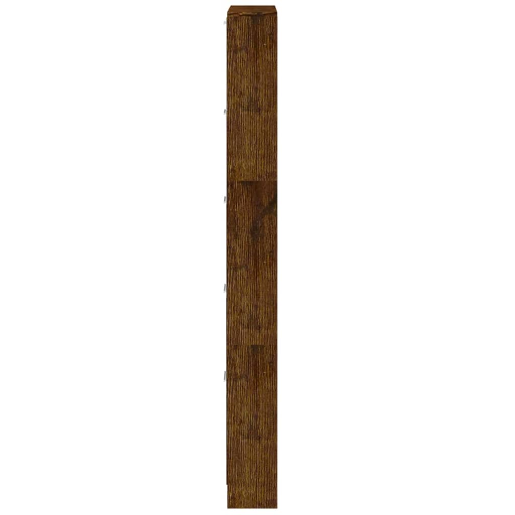 Schoenenkast 59x17x169 cm bewerkt hout gerookt eikenkleurig is nu te koop bij PeponiXL, paradijselijk wonen!