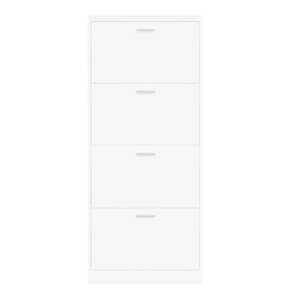 Schoenenkast 59x17x150 cm bewerkt hout wit is nu te koop bij PeponiXL, paradijselijk wonen!
