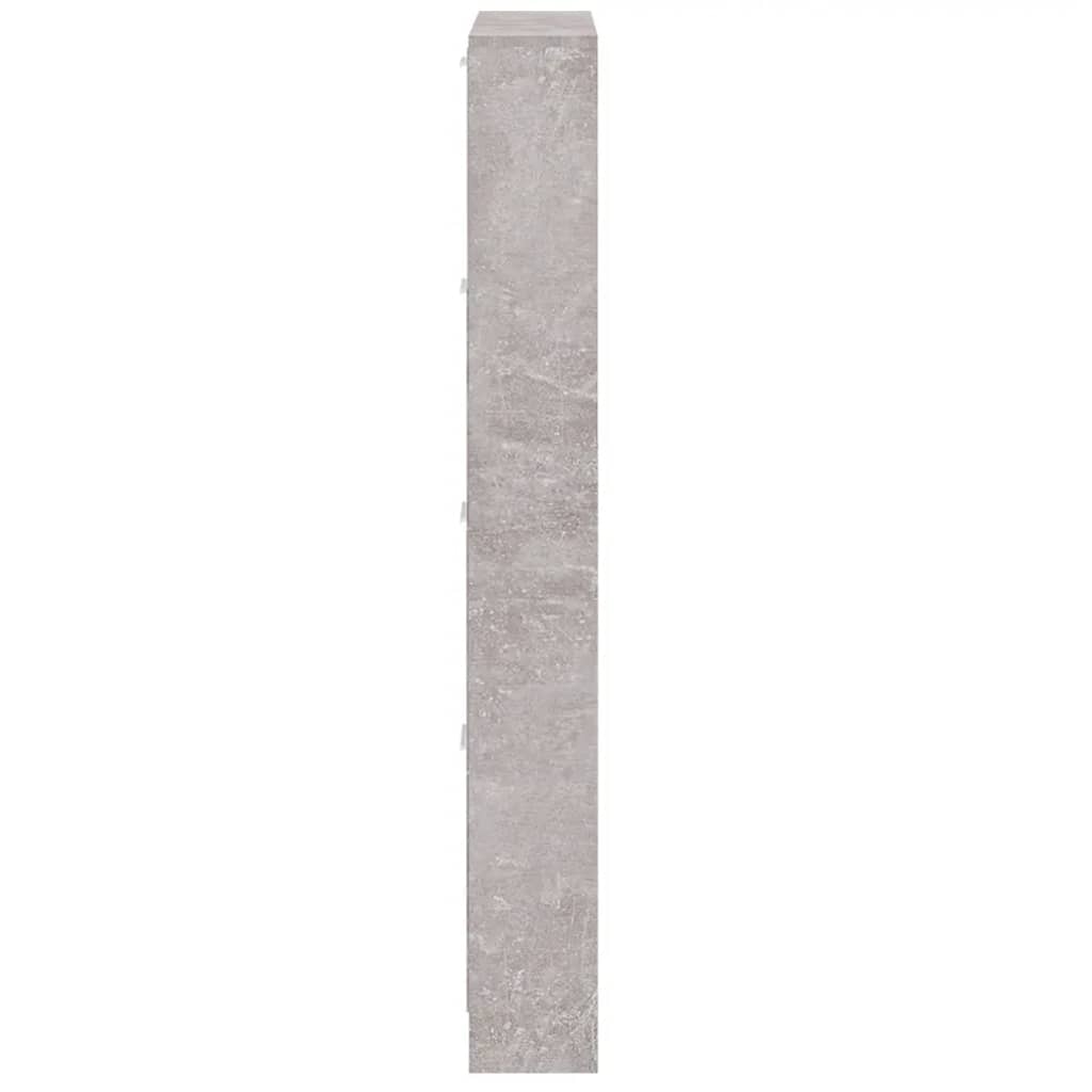 Schoenenkast 59x17x150 cm bewerkt hout betongrijs is nu te koop bij PeponiXL, paradijselijk wonen!