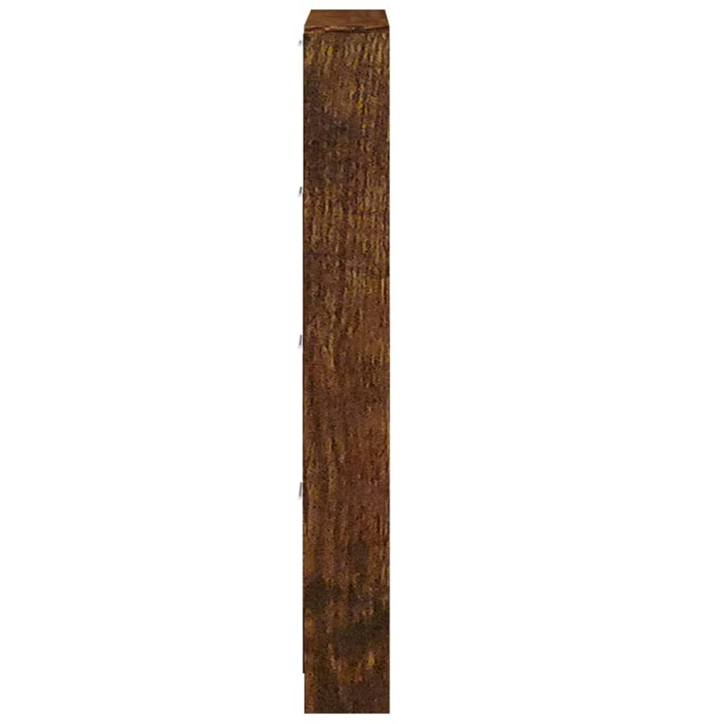 Schoenenkast 59x17x150 cm bewerkt hout gerookt eikenkleurig is nu te koop bij PeponiXL, paradijselijk wonen!