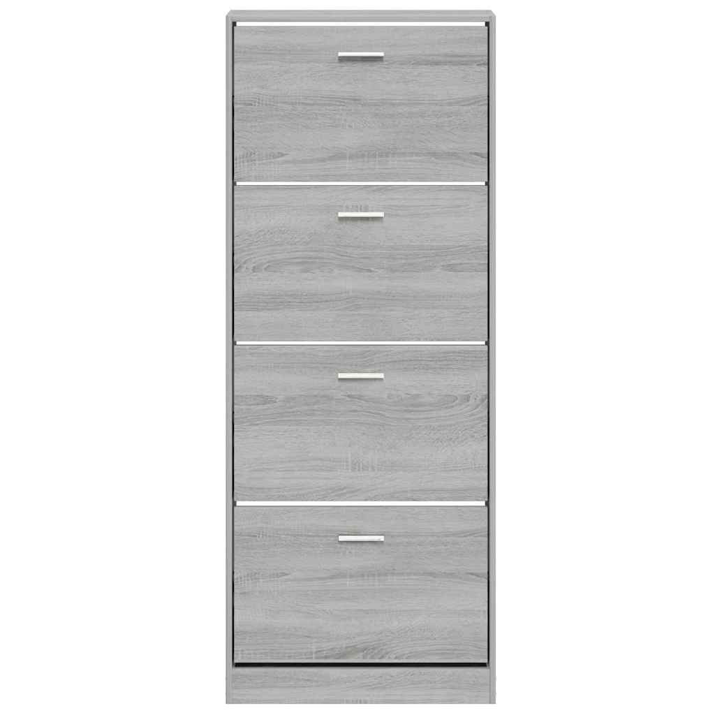Schoenenkast 59x17x150 cm bewerkt hout grijs sonoma is nu te koop bij PeponiXL, paradijselijk wonen!
