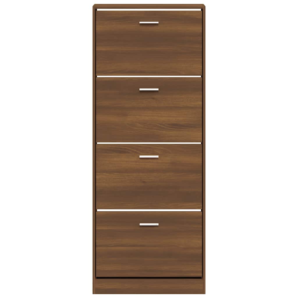 Schoenenkast 59x17x150 cm bewerkt hout bruin eikenkleur is nu te koop bij PeponiXL, paradijselijk wonen!