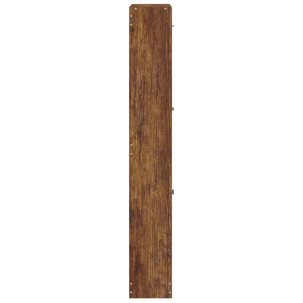 Schoenenkast 59x17x108 cm bewerkt hout gerookt eikenkleurig is nu te koop bij PeponiXL, paradijselijk wonen!
