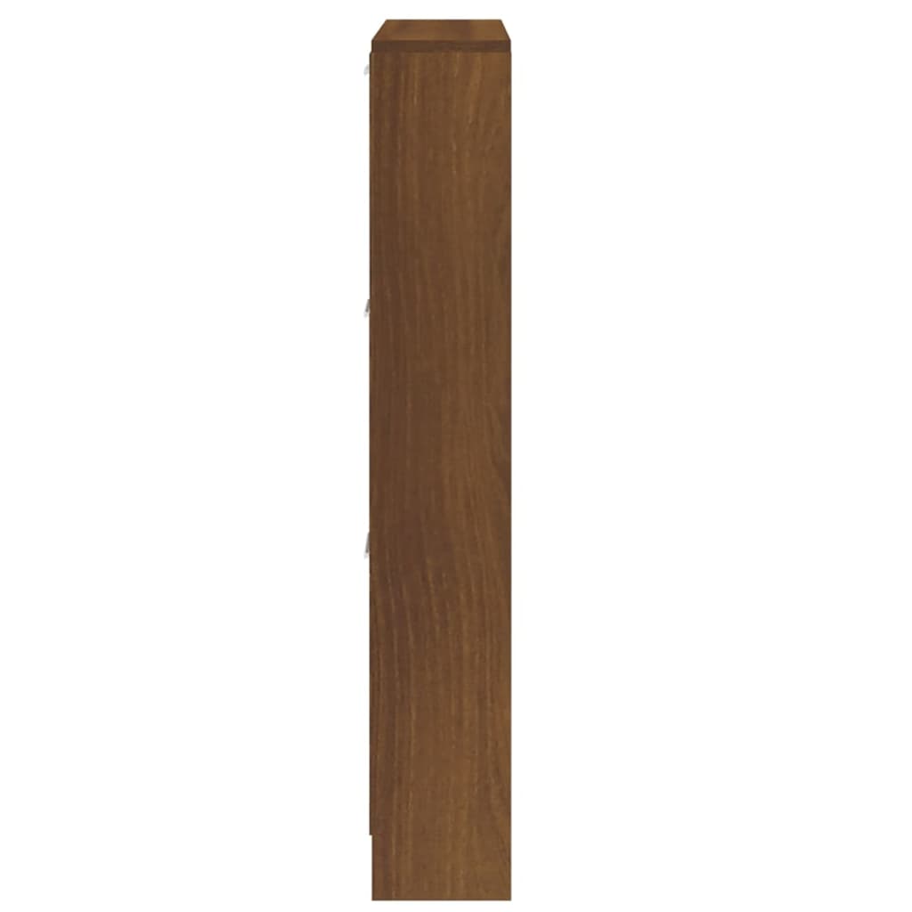 Schoenenkast 59x17x108 cm bewerkt hout bruin eikenkleur is nu te koop bij PeponiXL, paradijselijk wonen!