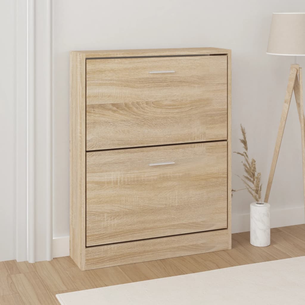 Schoenenkast eiken 59x17x81 cm bewerkt hout is nu te koop bij PeponiXL, paradijselijk wonen!