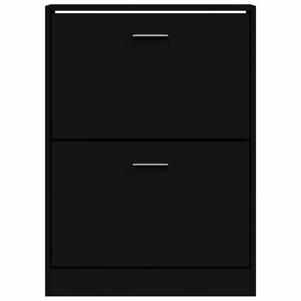 Schoenenkast 59x17x81 cm bewerkt hout zwart is nu te koop bij PeponiXL, paradijselijk wonen!