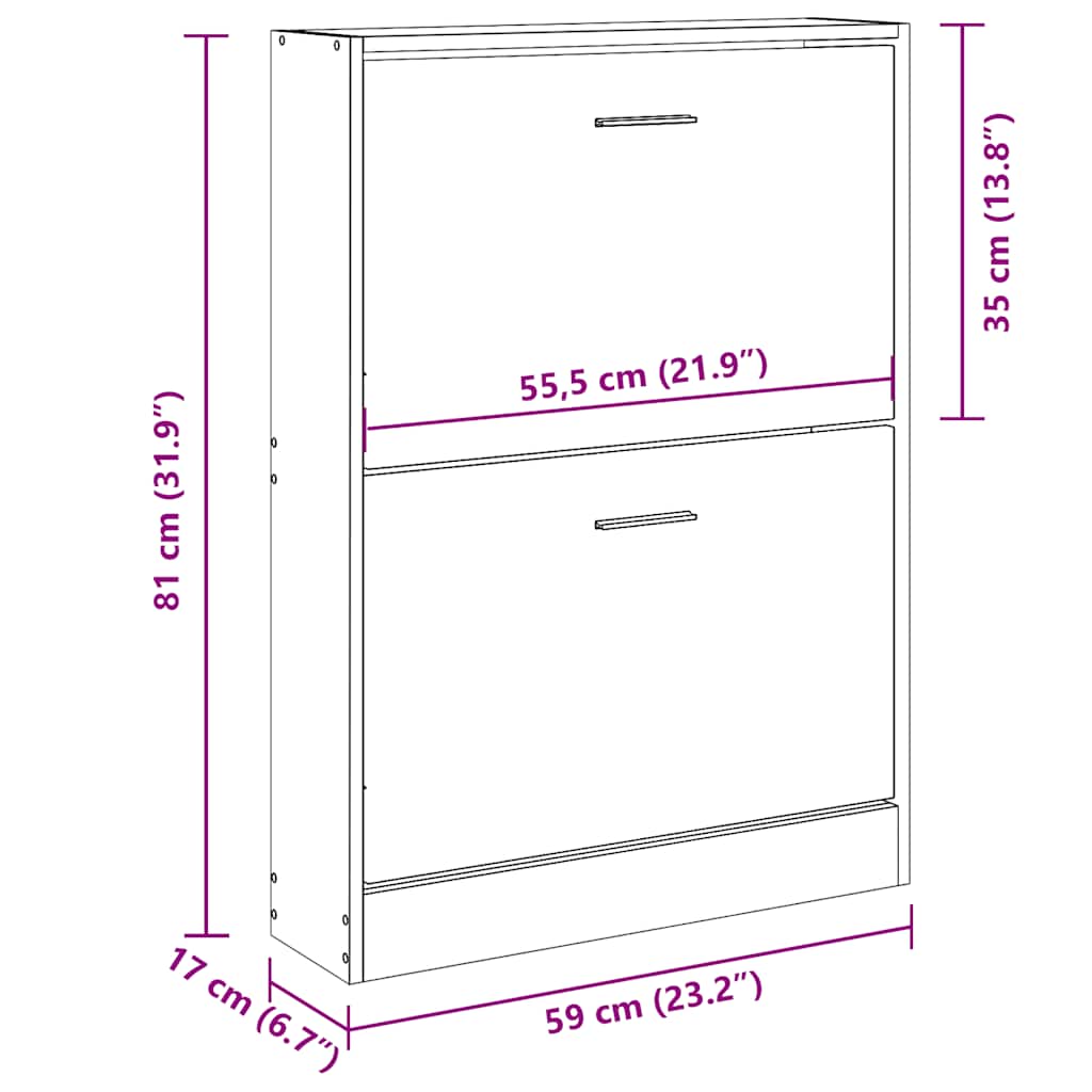 Schoenenkast 59x17x81 cm bewerkt hout zwart is nu te koop bij PeponiXL, paradijselijk wonen!