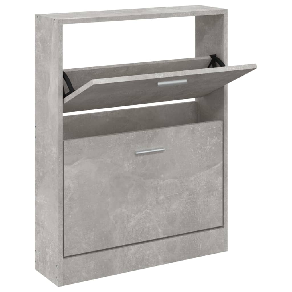 Schoenenkast 59x17x81 cm bewerkt hout betongrijs is nu te koop bij PeponiXL, paradijselijk wonen!