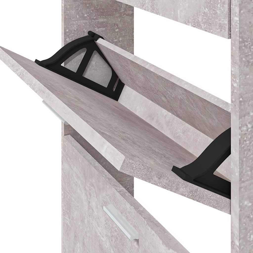 Schoenenkast 59x17x81 cm bewerkt hout betongrijs is nu te koop bij PeponiXL, paradijselijk wonen!