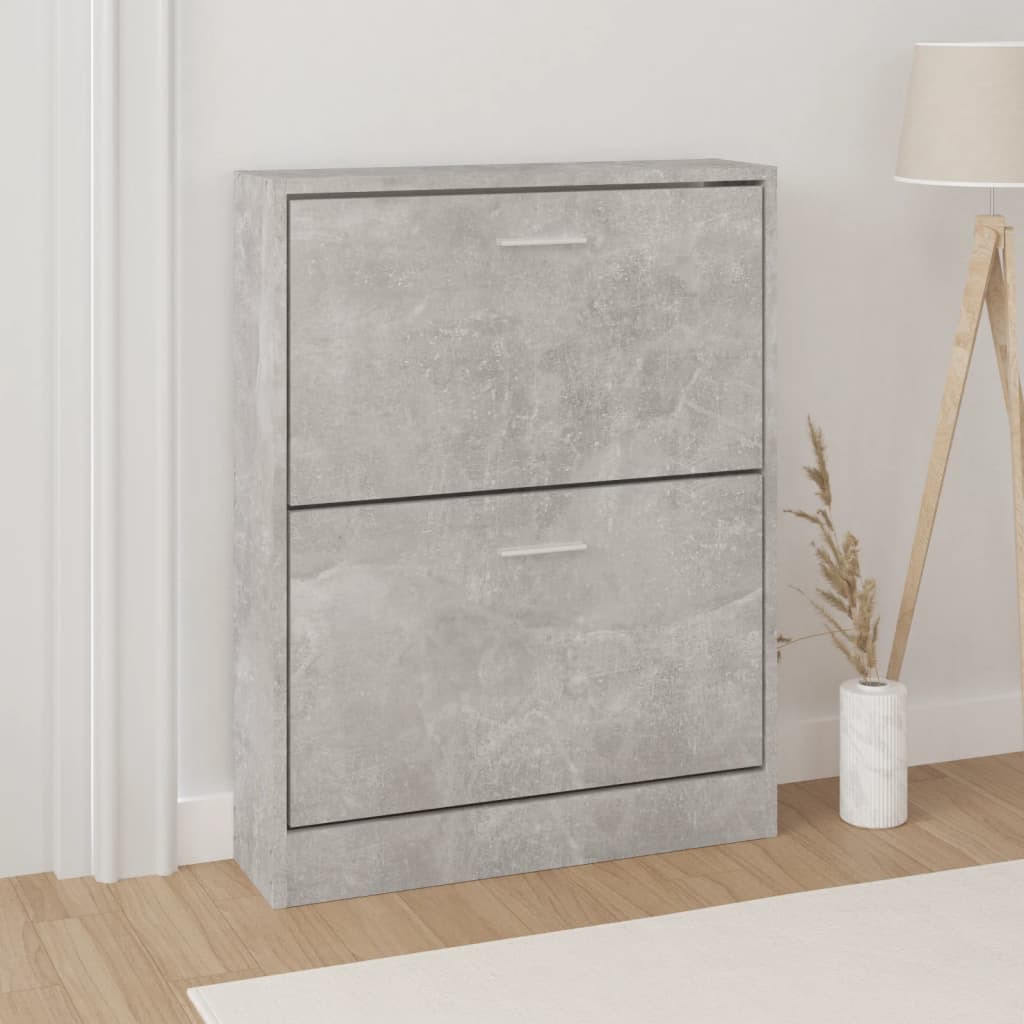 Schoenenkast 59x17x81 cm bewerkt hout betongrijs is nu te koop bij PeponiXL, paradijselijk wonen!