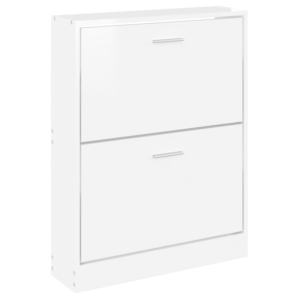 Schoenenkast 59x17x81 cm bewerkt hout hoogglans wit is nu te koop bij PeponiXL, paradijselijk wonen!