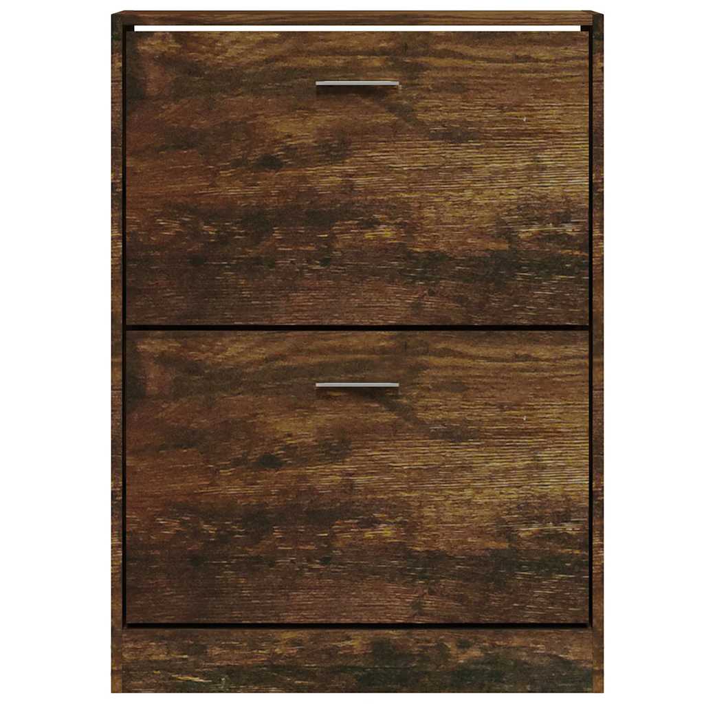 Schoenenkast 59x17x81 cm bewerkt hout gerookt eikenkleurig is nu te koop bij PeponiXL, paradijselijk wonen!