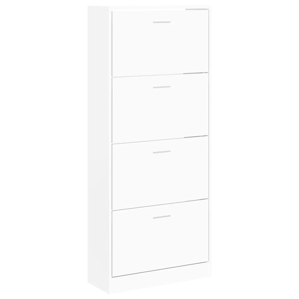 Schoenenkast 63x24x147 cm bewerkt hout wit is nu te koop bij PeponiXL, paradijselijk wonen!