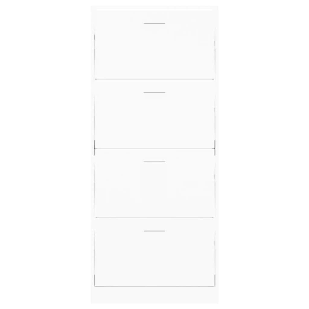 Schoenenkast 63x24x147 cm bewerkt hout wit is nu te koop bij PeponiXL, paradijselijk wonen!