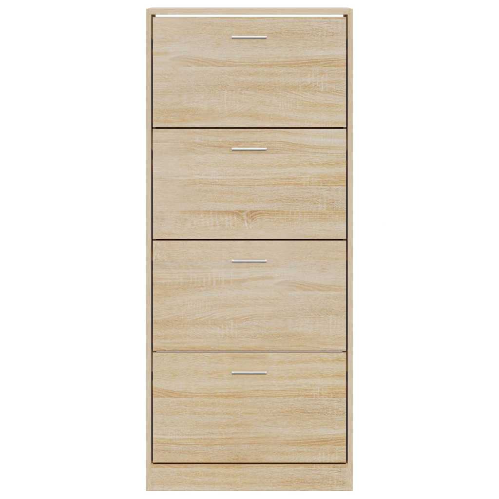 Schoenenkast 63x24x147 cm bewerkt hout sonoma eikenkleurig is nu te koop bij PeponiXL, paradijselijk wonen!