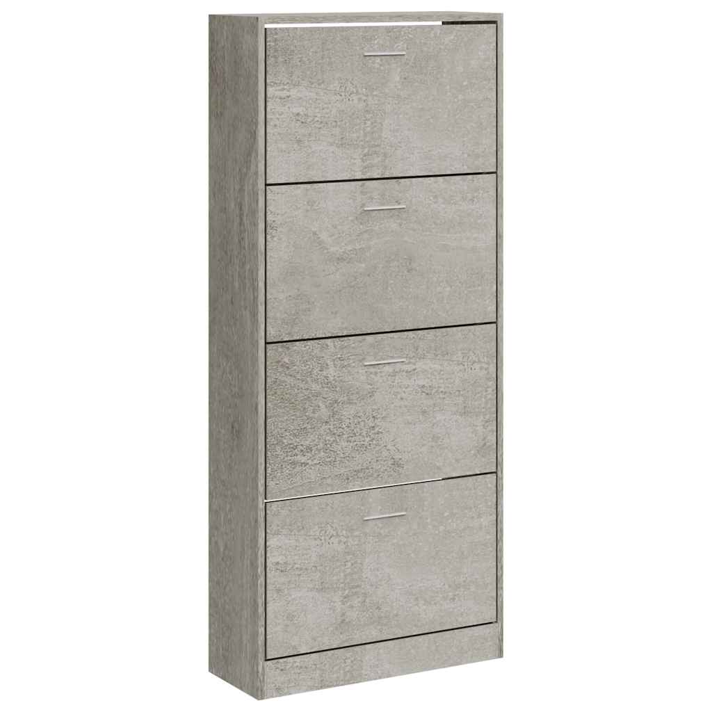 Schoenenkast 63x24x147 cm bewerkt hout betongrijs is nu te koop bij PeponiXL, paradijselijk wonen!