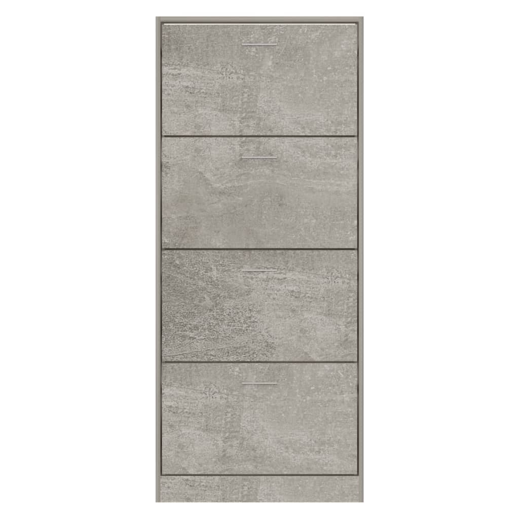 Schoenenkast 63x24x147 cm bewerkt hout betongrijs is nu te koop bij PeponiXL, paradijselijk wonen!