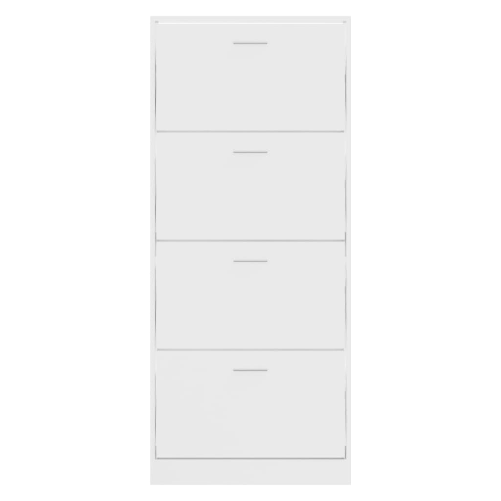 Schoenenkast 63x24x147 cm bewerkt hout hoogglans wit is nu te koop bij PeponiXL, paradijselijk wonen!